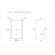 Wiesbaden Kreuz Nisdeur met profiel (90x200 cm) 8 mm NANO Anti-kalk