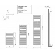 Wiesbaden Elara handdoekradiator (450x1185) 538 Watt Wit