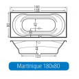 Beterbad Martinique (180x80x44cm) Duobad 200L Acryl Wit