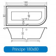 Beterbad Principe Links (180x80x50cm) Duobad 290L Acryl Wit