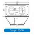 Beterbad Tanga (180x90x48cm) Duobad 300L Acryl Wit