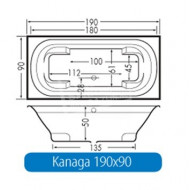 Beterbad Kanaga (190x90x50cm) Duobad 340L Acryl Wit