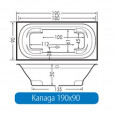 Beterbad Kanaga (190x90x50cm) Duobad 340L Acryl Wit