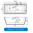 Vrijstaand Beterbad Donna (180x80x60cm) Duobad 250L Acryl Wit