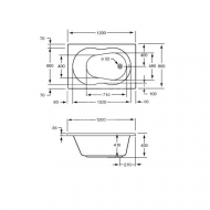 Plieger Compact (120x80x43cm) 140 liter Solobad Acryl Wit met Badpoten