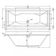 Plieger Corfu (180x80x48cm) 220 liter Duobad Acryl Wit met Badpoten Extra Diep