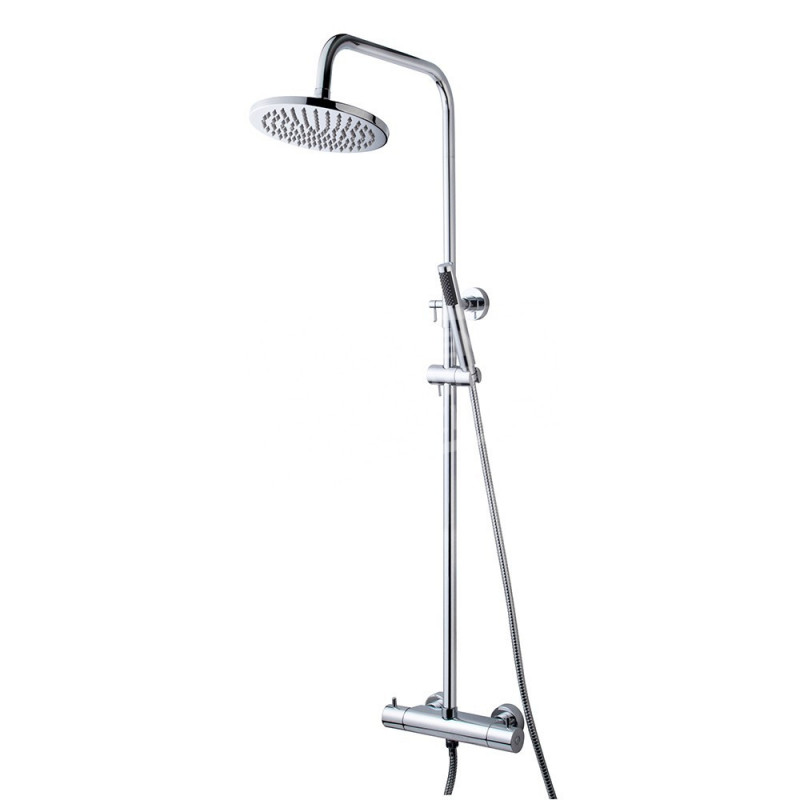 Wiesbaden Caral opbouw regendouche set chroom incl. handdouche Wiesbaden Caral opbouw regendouche set chroom incl. handdouche