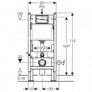 Inbouwreservoir Geberit Duofix UP100 (50x112x12)