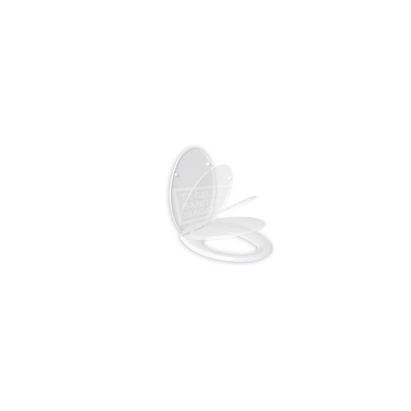 Soft-close toiletzitting wit met RVS scharnieren Soft-close toiletzitting wit met RVS scharnieren