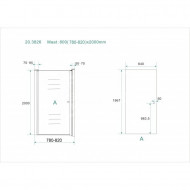 Wiesbaden Kreuz Nisdeur met profiel (80x200 cm) 8 mm NANO Anti-kalk