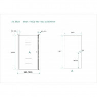 Wiesbaden Kreuz Nisdeur met profiel (100x200 cm) 8 mm NANO Anti-kalk