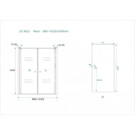 Wiesbaden Teur Dubbele Pendeldeur (100x200 cm) Chroom 6 mm Dik Helder Glas