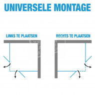 Wiesbaden Kreuz (90x90x200 cm) Hoekinstap Vierkant 2 draaideuren 8 mm NANO Anti-kalkbehandeling