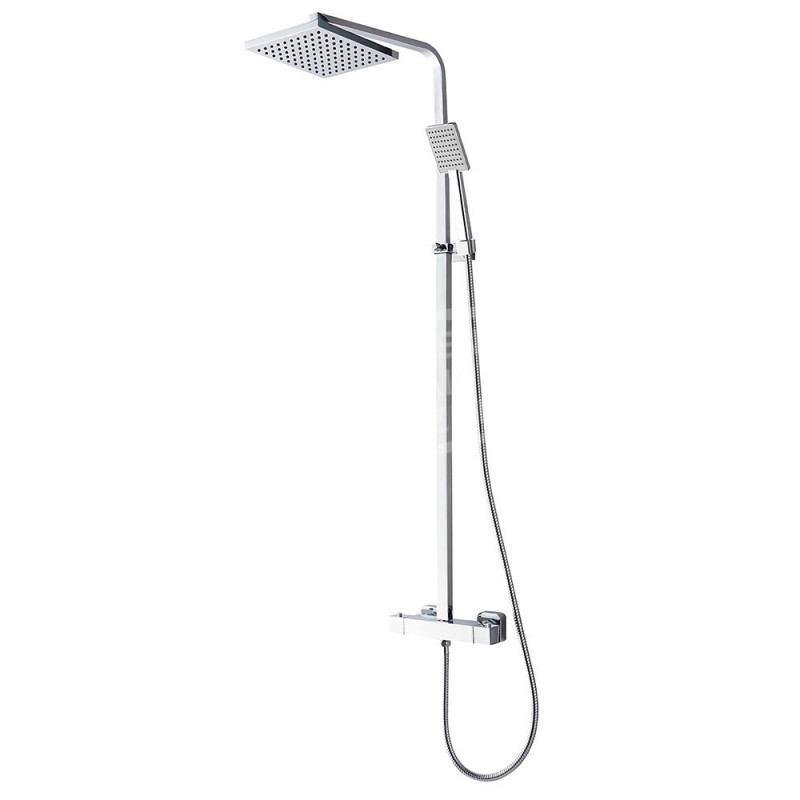 Wiesbaden Rombo Eco opbouw regendouche set chroom incl. handdouche Wiesbaden Rombo Eco opbouw regendouche set chroom incl. handdouche