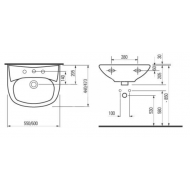 Plieger Brussel (55x44cm) Wastafel Wit