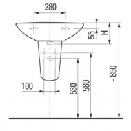 Brussel New sifon kap voor wastafel wit