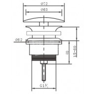 Forzalaqua Afvoerplug Chroom 5/4" Altijd Open Zwart