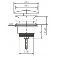 Forzalaqua Afvoerplug Chroom 5/4" Altijd Open Zwart