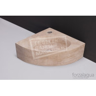 Forzalaqua Turino Fontein Kwartrond Travertin Gezoet 30x30x10 cm