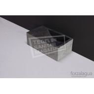 Forzalaqua Venetia XS Fontein Rechthoek Hardsteen Gefrijnd 29x16x10 cm zonder kraangaten Links