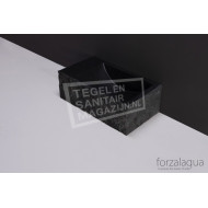 Forzalaqua Venetia XS Fontein Rechthoek Basalt Gekapt 29x16x10 cm 1 kraangat Links
