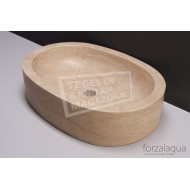 Forzalaqua Firenze Waskom Travertin Gezoet 50x35x12 cm