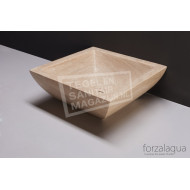 Forzalaqua Siracusa Waskom Travertin Gezoet 40x40x15 cm