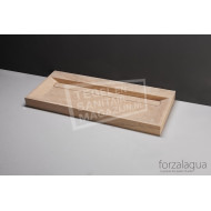 Forzalaqua Bellezza Wastafel 100 cm Travertin Gezoet 100,5x51,5x9 cm 1 wasbak 2 kraangaten