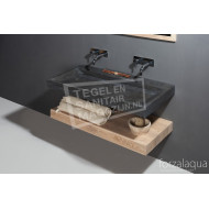 Forzalaqua Bellezza Wastafel 100 cm Hardsteen Gezoet 100,5x51,5x9 cm 1 wasbak zonder kraangaten