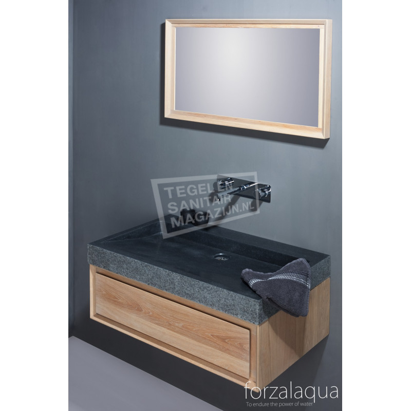 Forzalaqua Palermo Wastafel 100 cm Basalt Gebrand 100,5x51,5x9 cm 1 wasbak zonder kraangaten Forzalaqua Palermo Wastafel 100 cm Basalt Gebrand 100,5x51,5x9 cm 1 wasbak zonder kraangaten