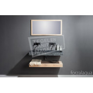 Forzalaqua Palermo Wastafel 100 cm Basalt Gekapt 100,5x51,5x9 cm 1 wasbak zonder kraangaten