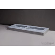 Forzalaqua Palermo Doppio Wastafel 140 cm Cloudy Marmer Gezoet 140,5x51,5x9 cm 2 wasbakken zonder kraangaten