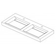 Forzalaqua Bellezza Doppio Wastafel 140 cm Travertin Gezoet 140,5x51,5x9 cm 2 wasbakken 2 kraangaten