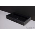 Forzalaqua Taranto Wastafel 50 cm Basalt Gekapt 50x30x8 cm 1 wasbak 1 kraangat