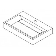 Forzalaqua Bellezza Wastafel 60 cm Travertin Gezoet 60x40x9 cm 1 wasbak 1 kraangat