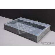 Forzalaqua Palermo Wastafel 60 cm Cloudy Marmer Gezoet 60x40x9 cm 1 wasbak 1 kraangat