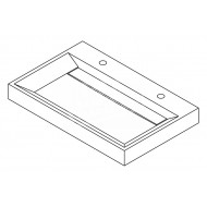 Forzalaqua Bellezza Wastafel 80 cm Hardsteen Gezoet 80,5x51,5x9 cm 1 wasbak 2 kraangaten