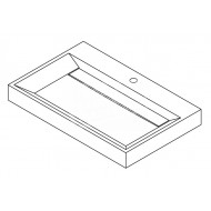 Forzalaqua Bellezza Wastafel 80 cm Travertin Gezoet 80,5x51,5x9 cm 1 wasbak 1 kraangat