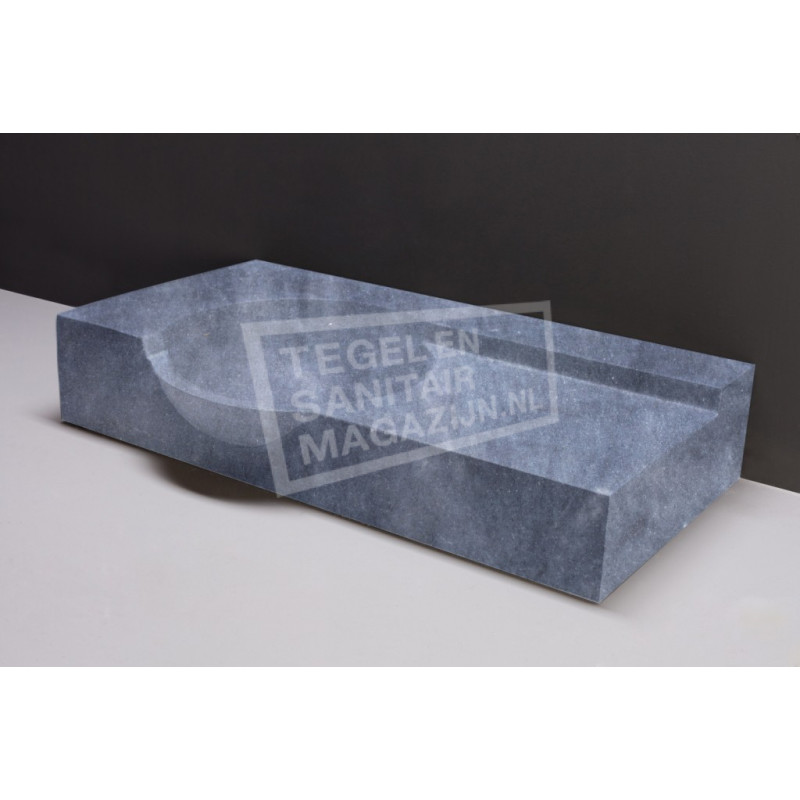 Forzalaqua Laguna Wastafel 80 cm Cloudy Marmer Gezoet 80x40x12/15 cm 1 wasbak zonder kraangaten