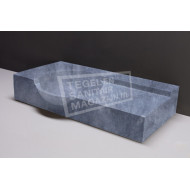 Forzalaqua Laguna Wastafel 80 cm Cloudy Marmer Gezoet 80x40x12/15 cm 1 wasbak zonder kraangaten