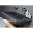 Forzalaqua Palermo Wastafel 80 cm Basalt Gekapt 80,5x51,5x9 cm 1 wasbak zonder kraangaten