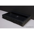 Forzalaqua Palermo Wastafel 80 cm Basalt Gekapt 80,5x51,5x9 cm 1 wasbak 2 kraangaten