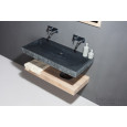 Forzalaqua Palermo Wastafel 80 cm Basalt Gekapt 80,5x51,5x9 cm 1 wasbak zonder kraangaten