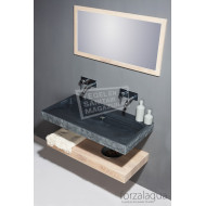 Forzalaqua Palermo Wastafel 80 cm Basalt Gekapt 80,5x51,5x9 cm 1 wasbak zonder kraangaten