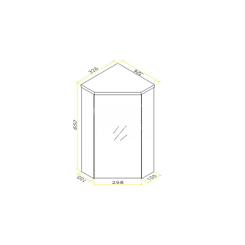 Schulz Leno Hoek-Fonteinkast + Wastafel en Spiegelkast 50x85x25 Wit