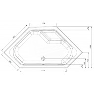 Whirlpool Bibury Napels Basis (145x145x44,5cm) Hoekbad Pneumatisch