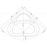 Whirlpool Bibury Milaan Basis (145x145x47cm) Hoekbad Rond Pneumatisch