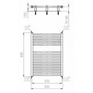 Plieger Quadro handdoekradiator (500x695) 306 Watt Wit
