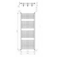 Plieger Quadro handdoekradiator (600x1535) 886 Watt Wit