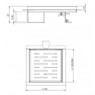 RVS 3e GEN.doucheput + flens + RVS sifon + filter zij-uitlaat 15x15